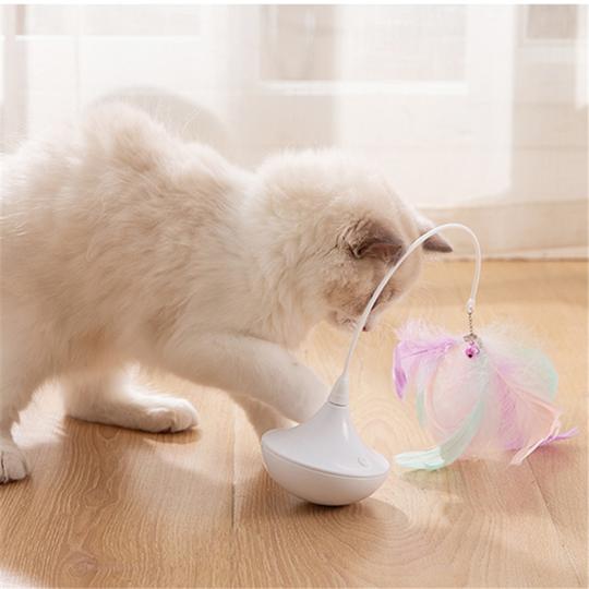 Automatic Rotation Feather Tumbler Interactive Cat Toy