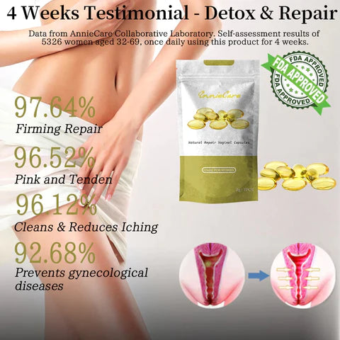 AnnieCare Upgraded Instant Itching Stopper & Natural Detox & Firming Repair & Pink and Tender Natural Capsules
