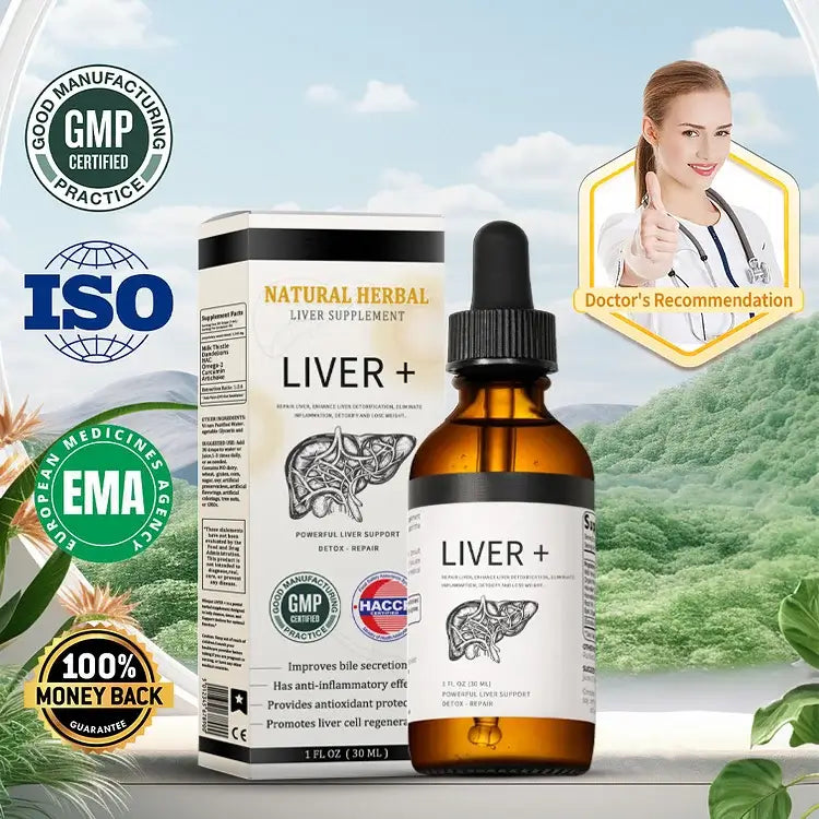AnnieCare® Suplemento natural à base de ervas para o fígado - Poderoso suporte ao fígado - Desintoxicação e reparo - Reduz o açúcar no sangue e os lipídios