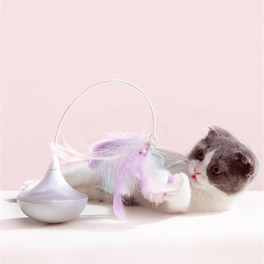 Automatic Rotation Feather Tumbler  Interactive Cat Toy