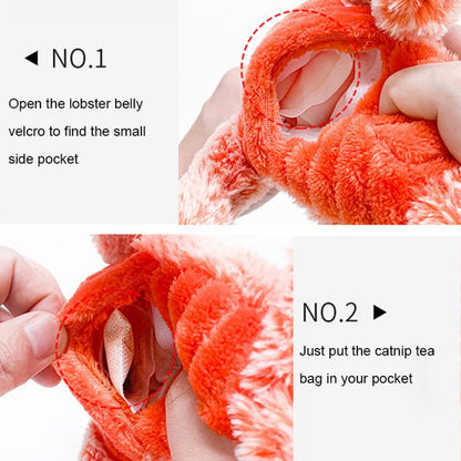 Jumping Lobster Plush USB Charging Interactive Cat Toy with Catnip