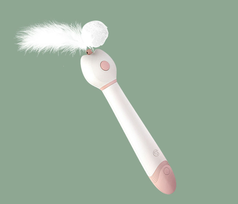 Multifunctional Retractable Laser Feather Cat Toy Wand